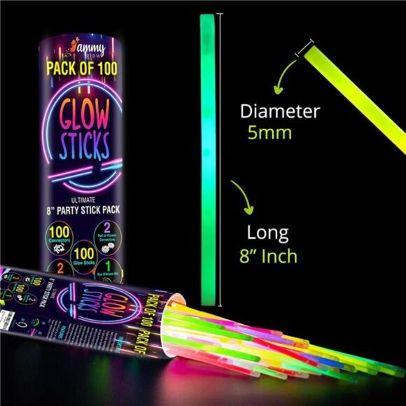 Glow-205 Pcs-Glow Sticks Bulk Party Pack -halloween party favors - Picture 4 of 7